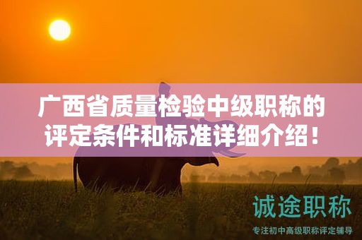 廣西省質(zhì)量檢驗中級職稱的評定條件和標準詳細介紹！