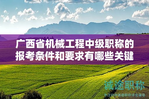 廣西省機械工程中級職稱的報考條件和要求有哪些關鍵要素？如何滿足條件？