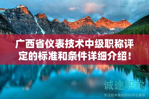 廣西省儀表技術(shù)中級職稱評定的標(biāo)準(zhǔn)和條件詳細介紹！