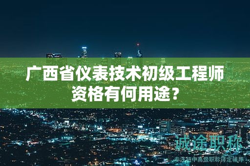 廣西省儀表技術(shù)初級(jí)工程師資格有何用途？
