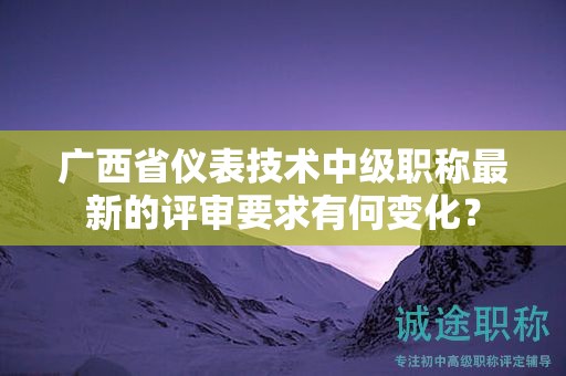 廣西省儀表技術(shù)中級(jí)職稱(chēng)最新的評(píng)審要求有何變化？