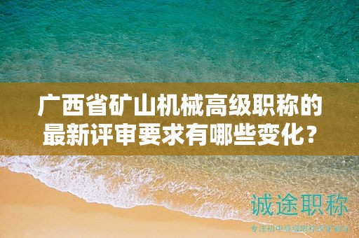 廣西省礦山機(jī)械高級(jí)職稱(chēng)的最新評(píng)審要求有哪些變化？如何適應(yīng)新的要求？