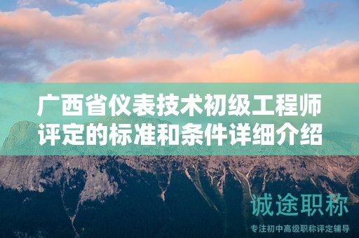 廣西省儀表技術(shù)初級(jí)工程師評(píng)定的標(biāo)準(zhǔn)和條件詳細(xì)介紹！