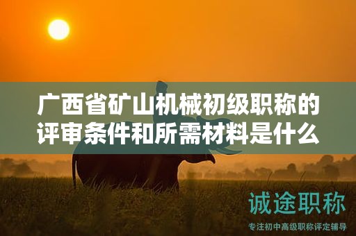 廣西省礦山機械初級職稱的評審條件和所需材料是什么？如何準備？