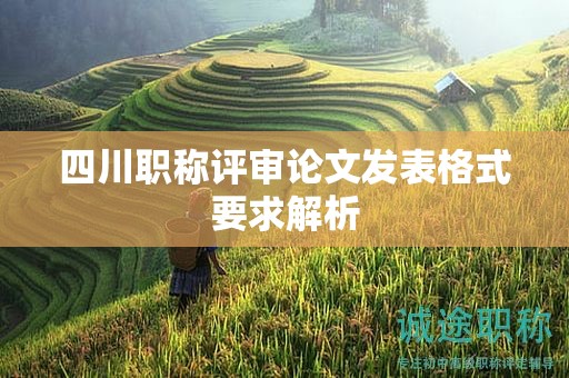四川職稱評審論文發(fā)表格式要求解析