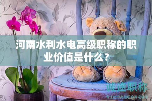 河南水利水電高級(jí)職稱(chēng)的職業(yè)價(jià)值是什么？