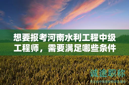 想要報(bào)考河南水利工程中級工程師，需要滿足哪些條件和要求？