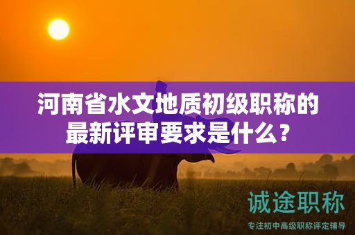 河南省水文地質(zhì)初級職稱的最新評審要求是什么？