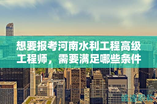想要報(bào)考河南水利工程高級(jí)工程師，需要滿足哪些條件和要求？