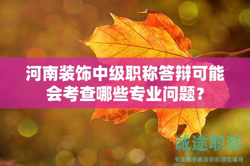 河南裝飾中級職稱答辯可能會考查哪些專業(yè)問題？