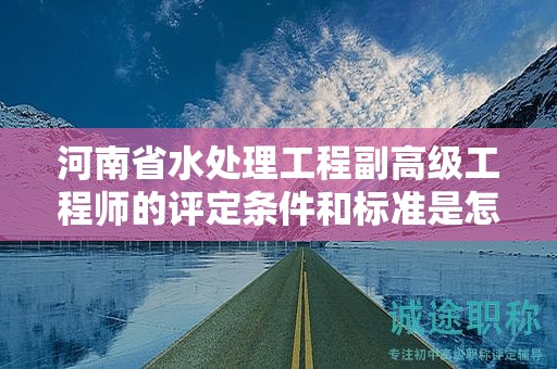 河南省水處理工程副高級工程師的評定條件和標準是怎樣的？