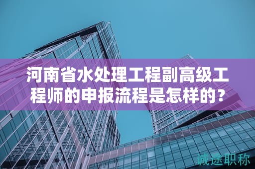 河南省水處理工程副高級工程師的申報流程是怎樣的？