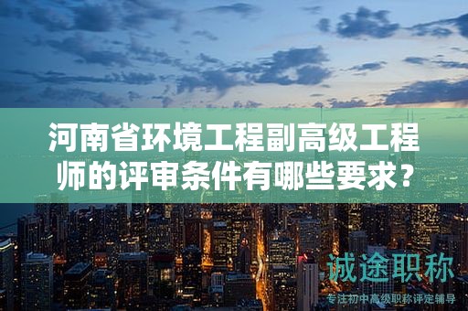 河南省環(huán)境工程副高級工程師的評審條件有哪些要求？