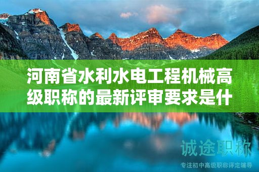 河南省水利水電工程機械高級職稱的最新評審要求是什么？