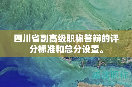 四川省副高級職稱答辯的評分標(biāo)準(zhǔn)和總分設(shè)置。
