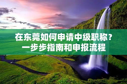 在東莞如何申請(qǐng)中級(jí)職稱？一步步指南和申報(bào)流程