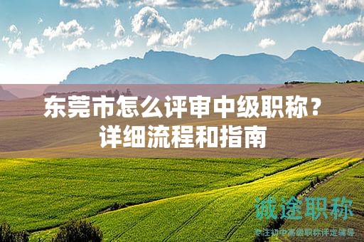 東莞市怎么評(píng)審中級(jí)職稱(chēng)？詳細(xì)流程和指南