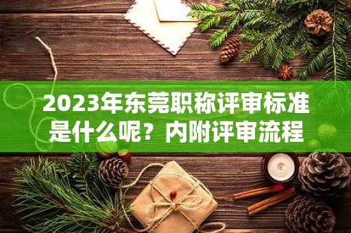 2024年東莞職稱評審標(biāo)準是什么呢？內(nèi)附評審流程