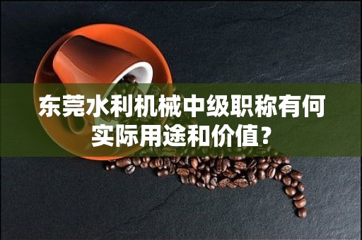 東莞水利機(jī)械中級(jí)職稱有何實(shí)際用途和價(jià)值？
