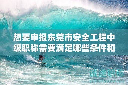 想要申報(bào)東莞市安全工程中級(jí)職稱需要滿足哪些條件和流程要求？