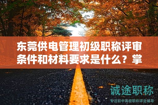 東莞供電管理初級職稱評審條件和材料要求是什么？掌握職稱評定的要素和標(biāo)準(zhǔn)
