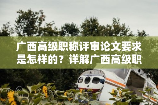 廣西高級職稱評審論文要求是怎樣的？詳解廣西高級職稱評審中的論文要求