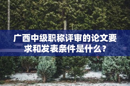 廣西中級職稱評審的論文要求和發(fā)表條件是什么？