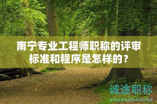 南寧專業(yè)工程師職稱的評審標準和程序是怎樣的？