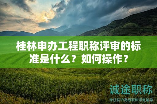 桂林申辦工程職稱評審的標(biāo)準(zhǔn)是什么？如何操作？