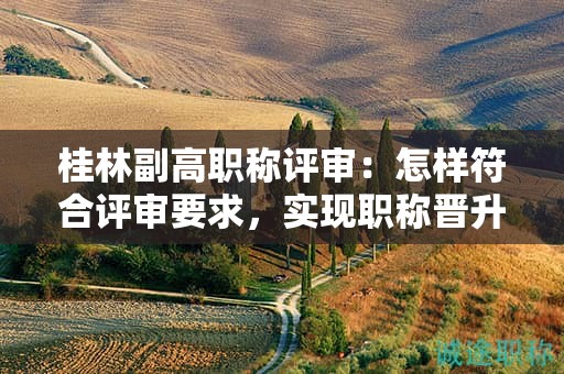 桂林副高職稱評審：怎樣符合評審要求，實(shí)現(xiàn)職稱晉升？