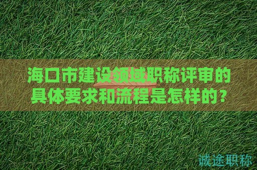 海口市建設(shè)領(lǐng)域職稱(chēng)評(píng)審的具體要求和流程是怎樣的？