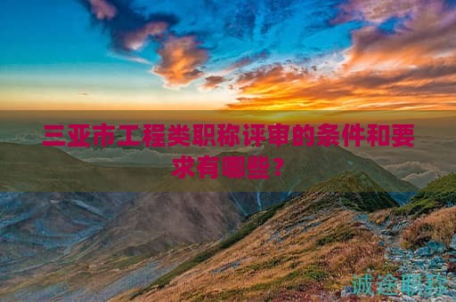 三亞市工程類(lèi)職稱(chēng)評(píng)審的條件和要求有哪些？