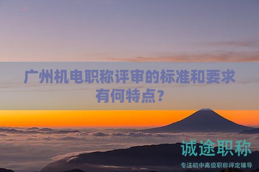 廣州機電職稱評審的標準和要求有何特點？