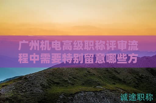 廣州機電高級職稱評審流程中需要特別留意哪些方面？