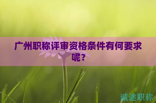 廣州職稱評(píng)審資格條件有何要求呢？你符合多少了？