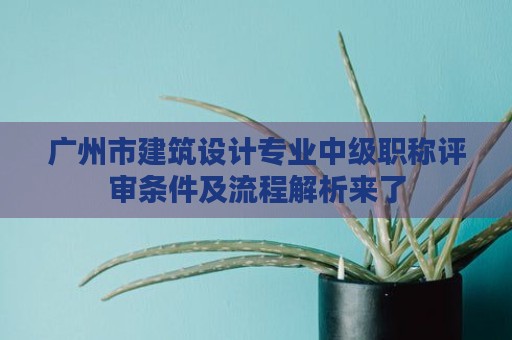 廣州市建筑設計專業(yè)中級職稱評審條件及流程解析來了