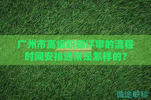 廣州市高級職稱評審的流程時間安排通常是怎樣的？