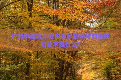 廣州市建筑工程中級(jí)職稱評(píng)審的條件和要求是什么？