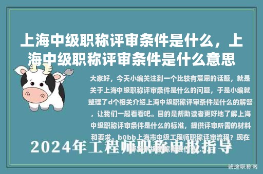 上海中級職稱評審條件是什么，上海中級職稱評審條件是什么意思