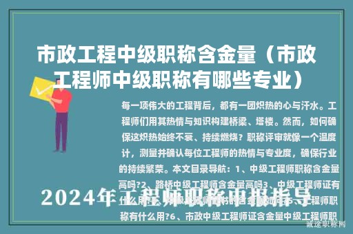 市政工程中級職稱含金量（市政工程師中級職稱有哪些專業(yè)）