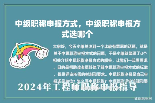 中級(jí)職稱申報(bào)方式，中級(jí)職稱申報(bào)方式選哪個(gè)