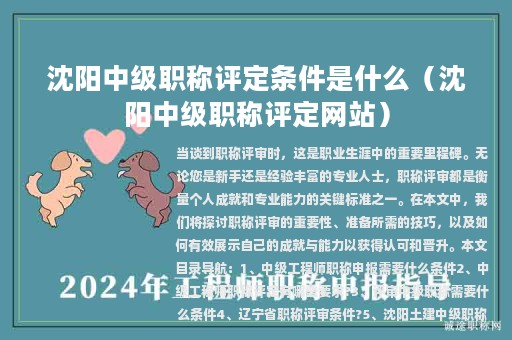 沈陽中級職稱評定條件是什么(沈陽中級職稱評定網(wǎng)站)