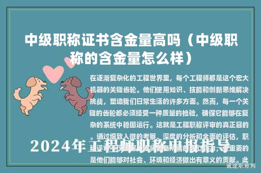 中級職稱證書含金量高嗎(中級職稱的含金量怎么樣)