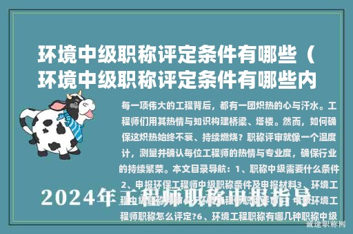 環(huán)境中級(jí)職稱(chēng)評(píng)定條件有哪些（環(huán)境中級(jí)職稱(chēng)評(píng)定條件有哪些內(nèi)容）