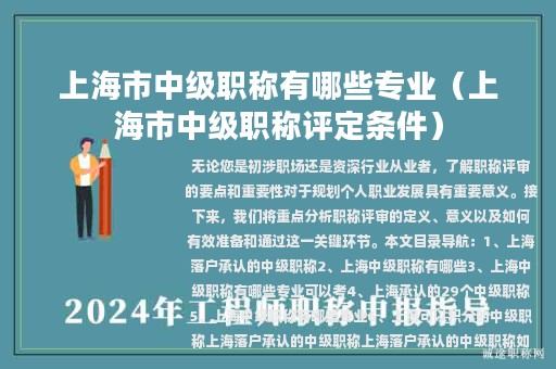 上海市中級職稱有哪些專業(yè)（上海市中級職稱評定條件）