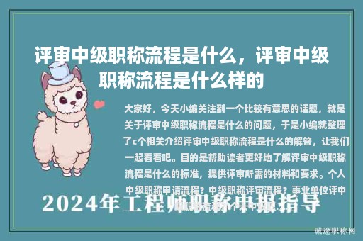 評審中級職稱流程是什么，評審中級職稱流程是什么樣的