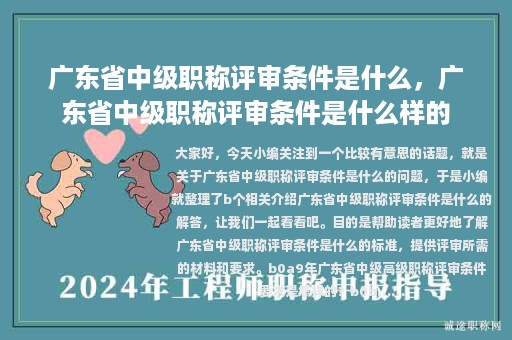 廣東省中級職稱評審條件是什么，廣東省中級職稱評審條件是什么樣的