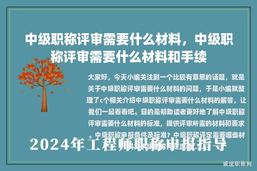 中級(jí)職稱評(píng)審需要什么材料，中級(jí)職稱評(píng)審需要什么材料和手續(xù)