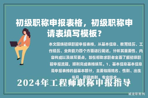 初級職稱申報表格，初級職稱申請表填寫模板？