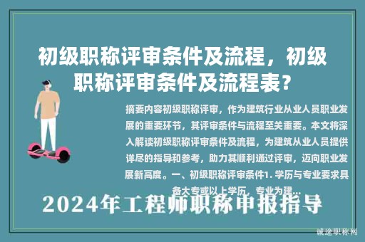 初級職稱評審條件及流程，初級職稱評審條件及流程表？